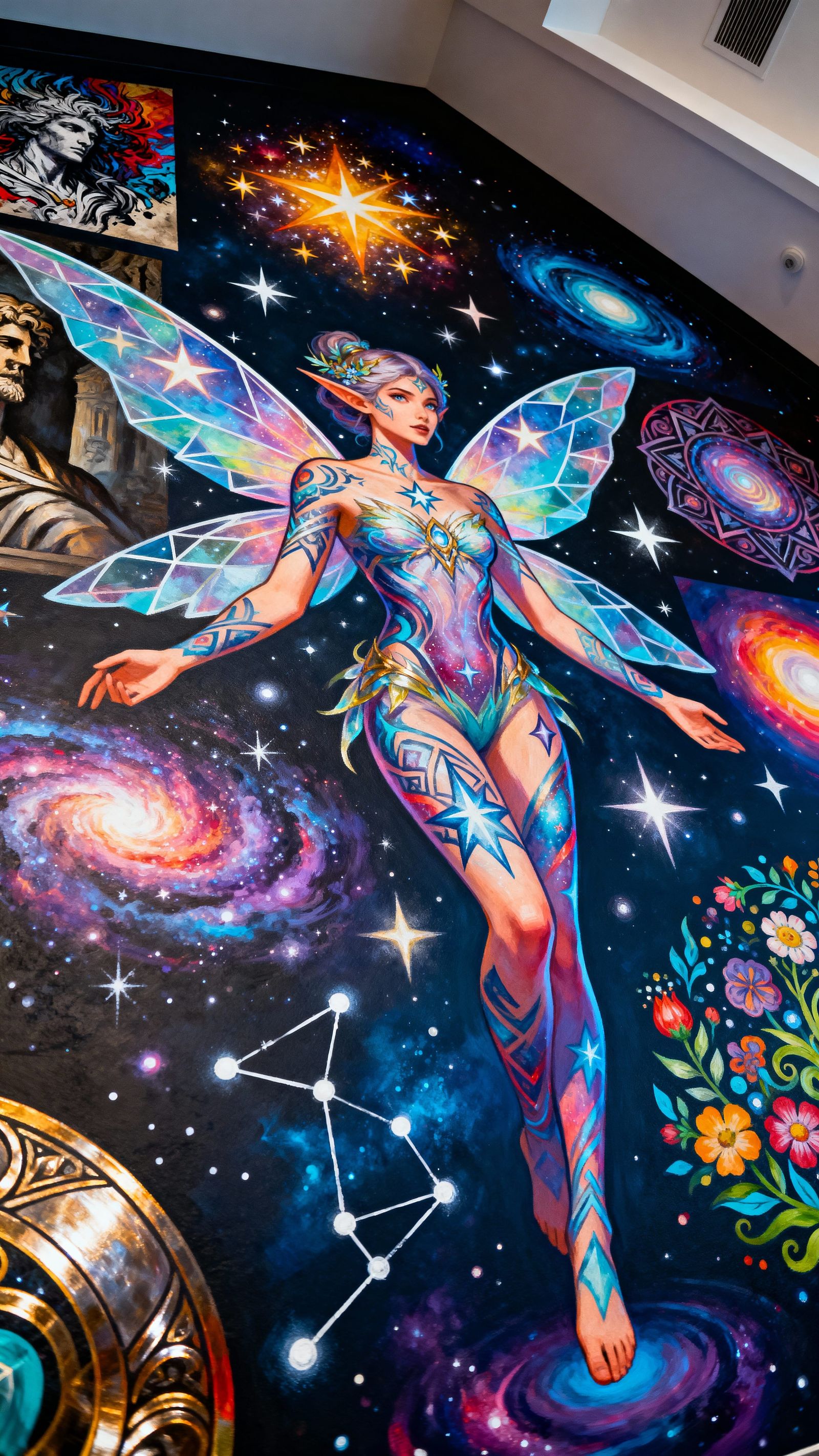 Cosmic Justice Fairy Body Art Mural