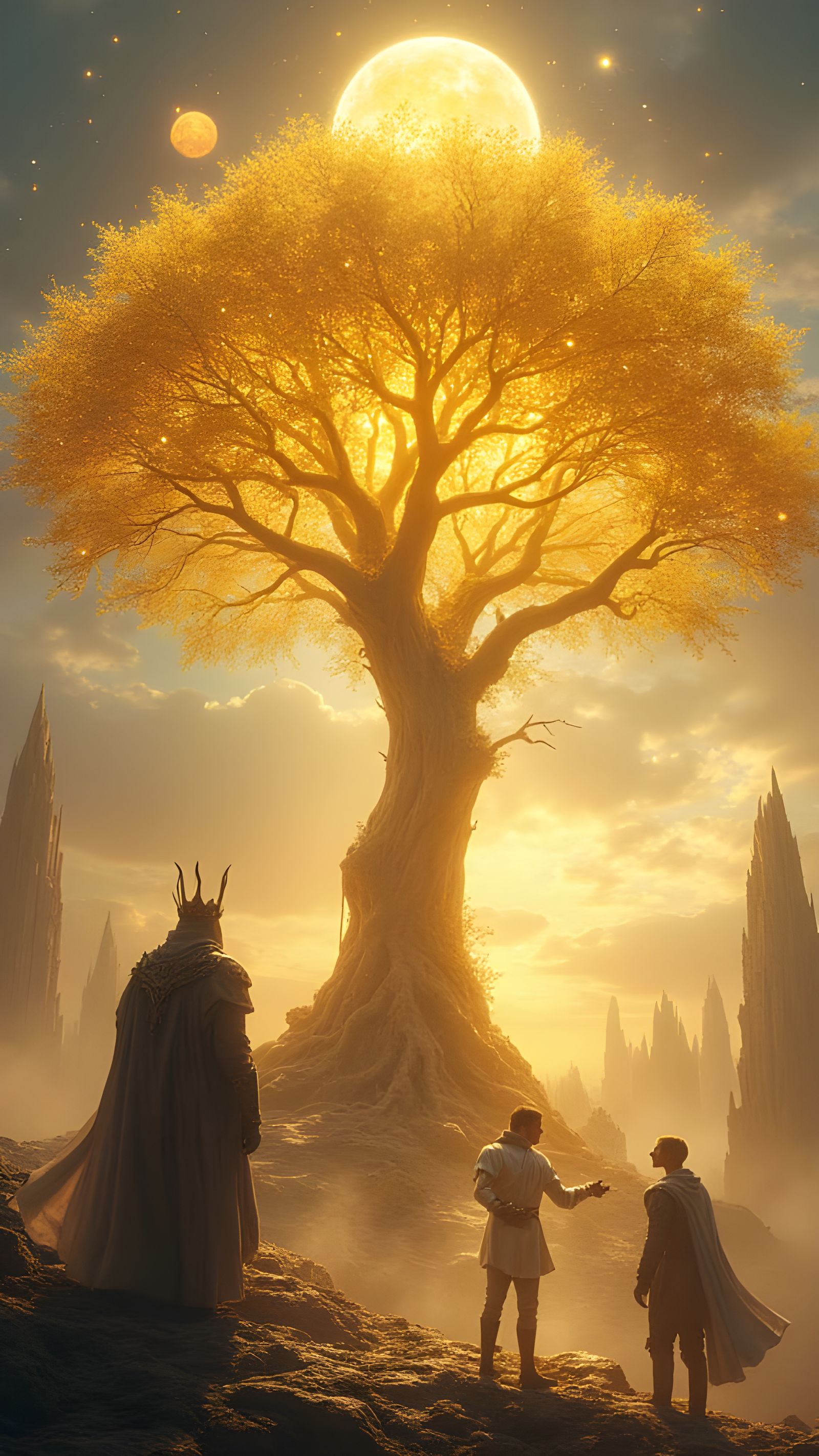 Fantasy Book Cover Art in Majestic Light City