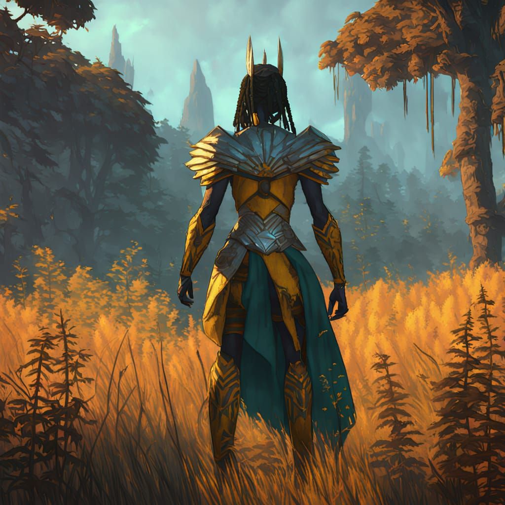 Majestic Nigerian Wonder Woman in Vibrant Armor