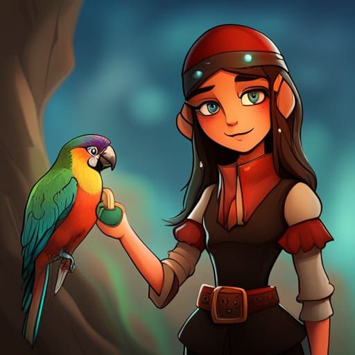 The Pirate Queen and Her Robot Parrot