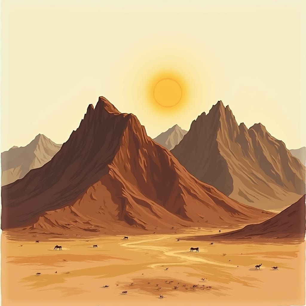 Surreal African Peaks in Earthy Brown Hues
