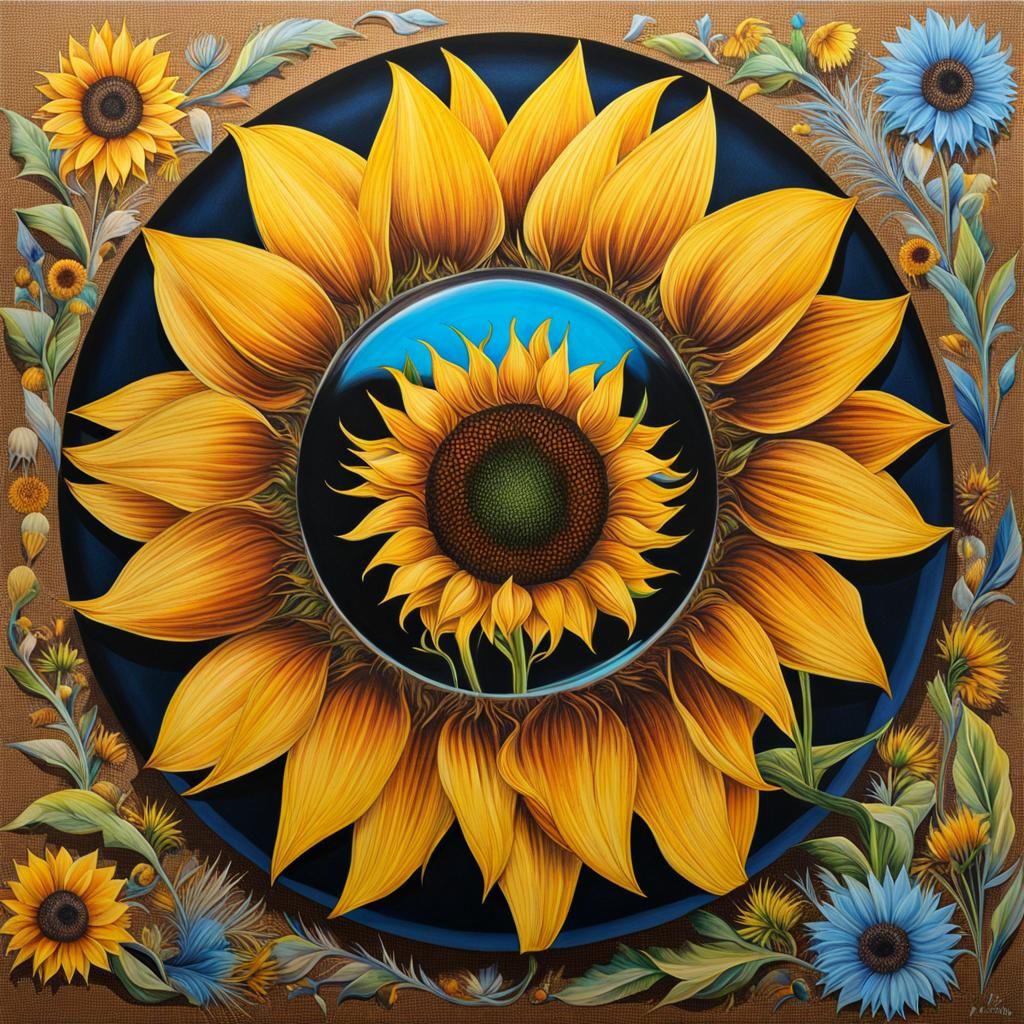 Sunflower Million: Prisma Color Sketch Graffiti Art