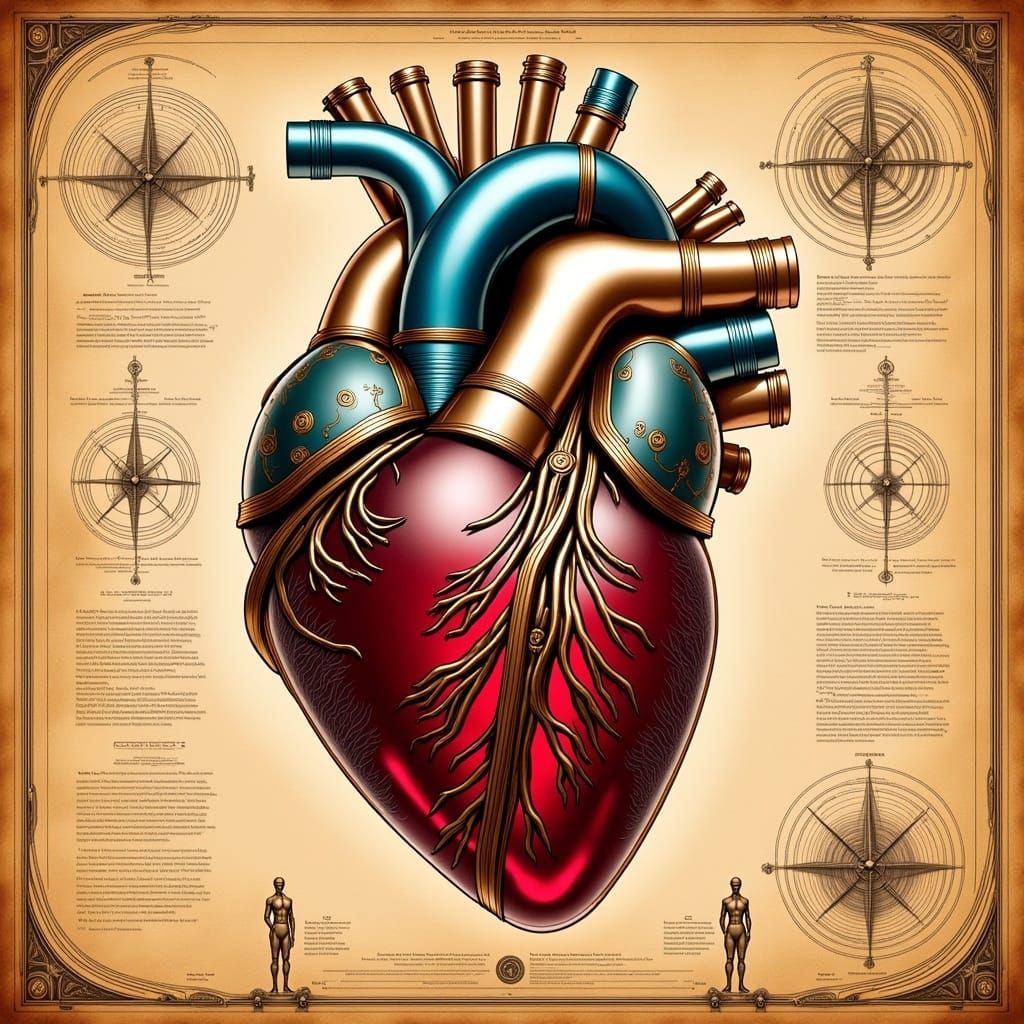 Glass and Metal Heart: Steampunk Renaissance Concept Art