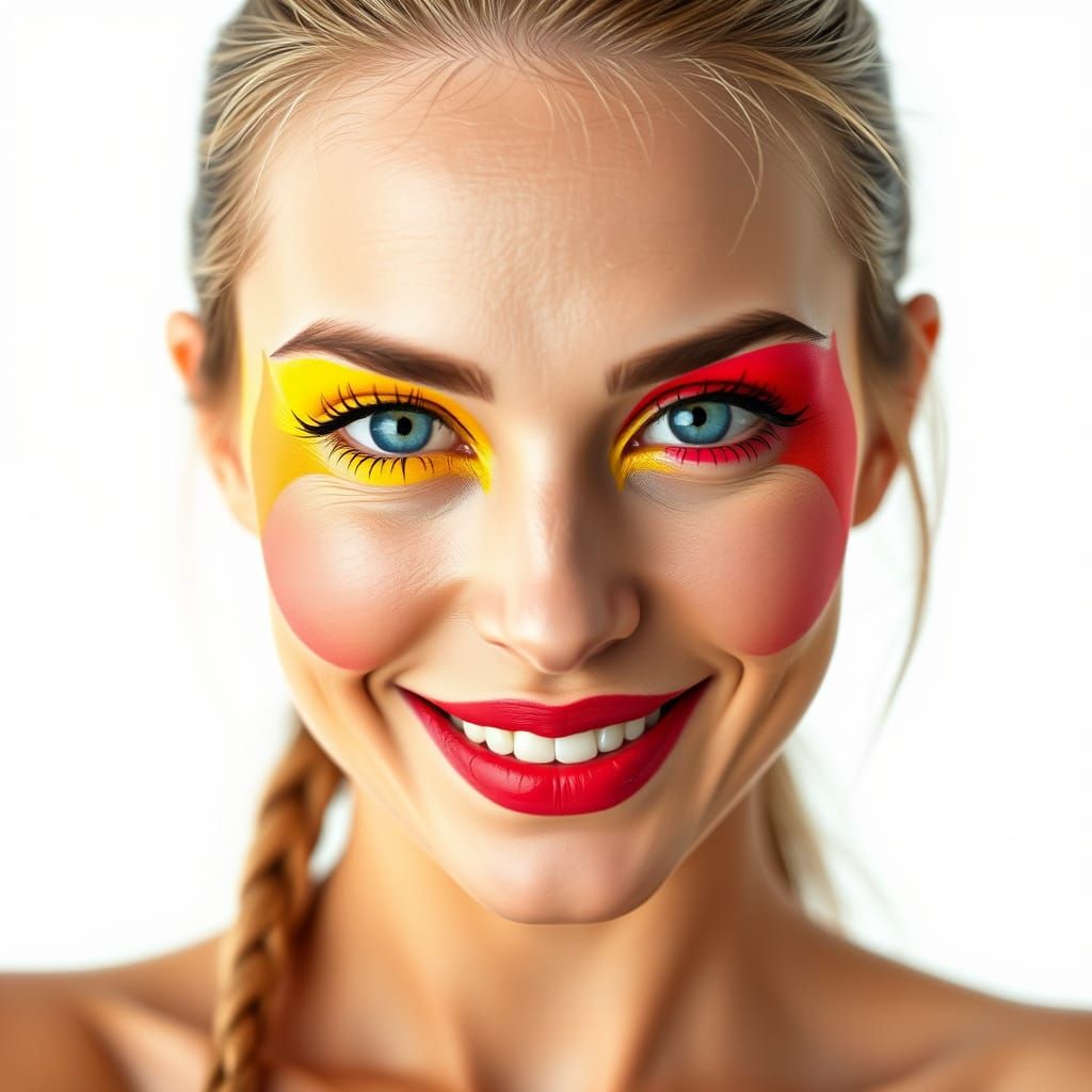 Vibrant Color Block Makeup Portrait in LaChapelle Style