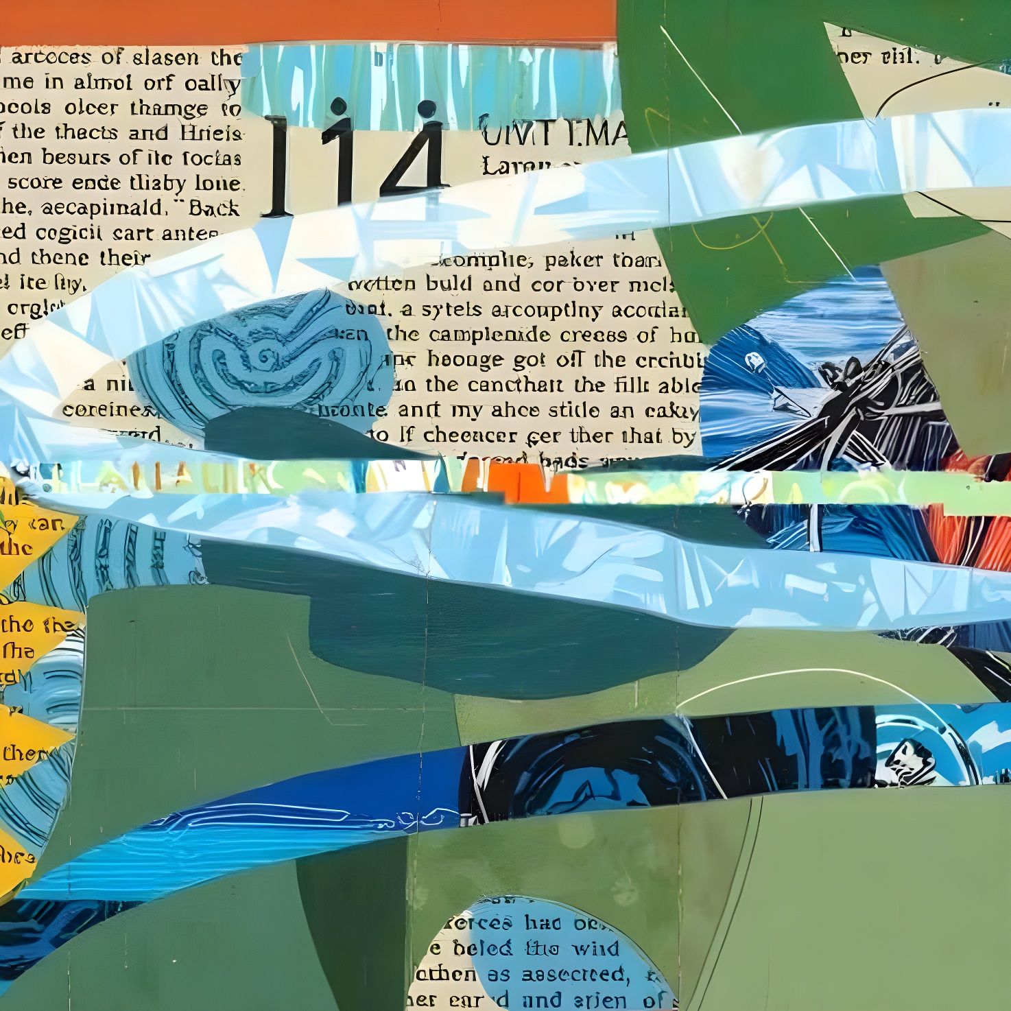 Abstract Sailboat Landscape Painting