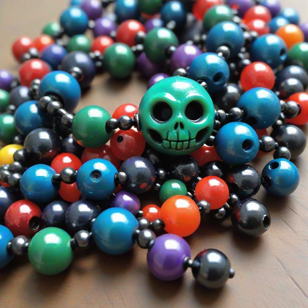 Grimdark Scene Artistically Rendered in Beads