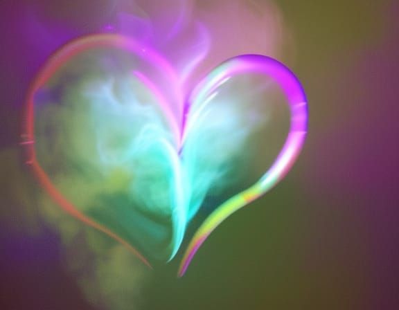 Fantasy Smoke Rings Morphing into Hearts