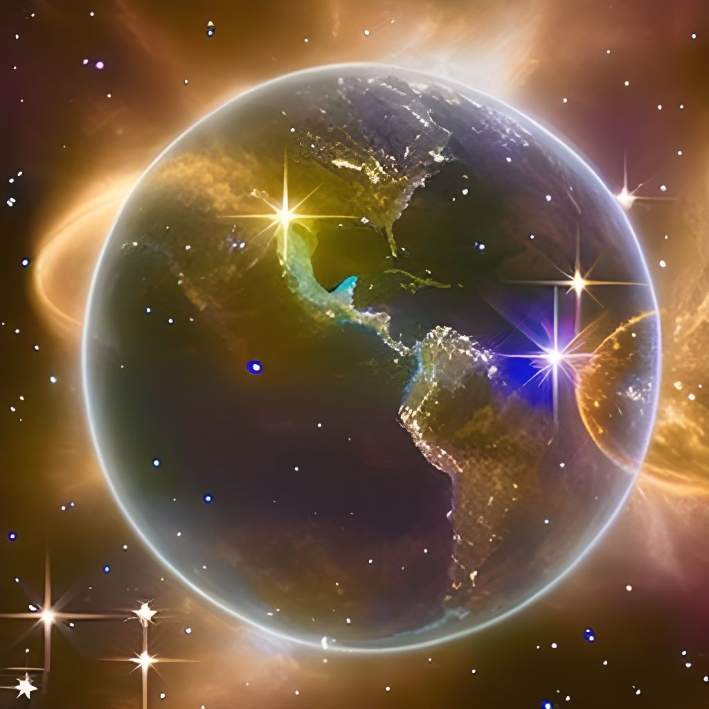 Cosmic Planetscape in Detailed Matte Painting Style