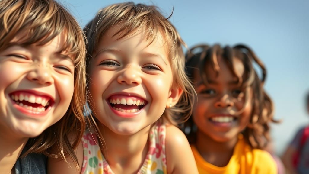 Joyful Children at Play in Vibrant Sunny Weather