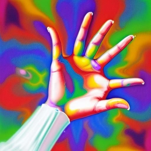 raise a hand, with gentle touch,