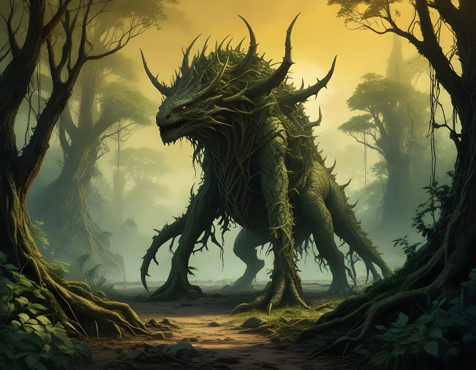 Colossal Plant Creature Dominates Temperate Forest Landscape