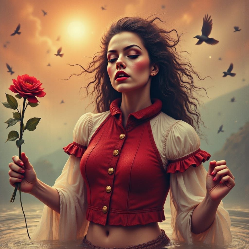 Vintage Pinup Girl in Lomo Photography Style