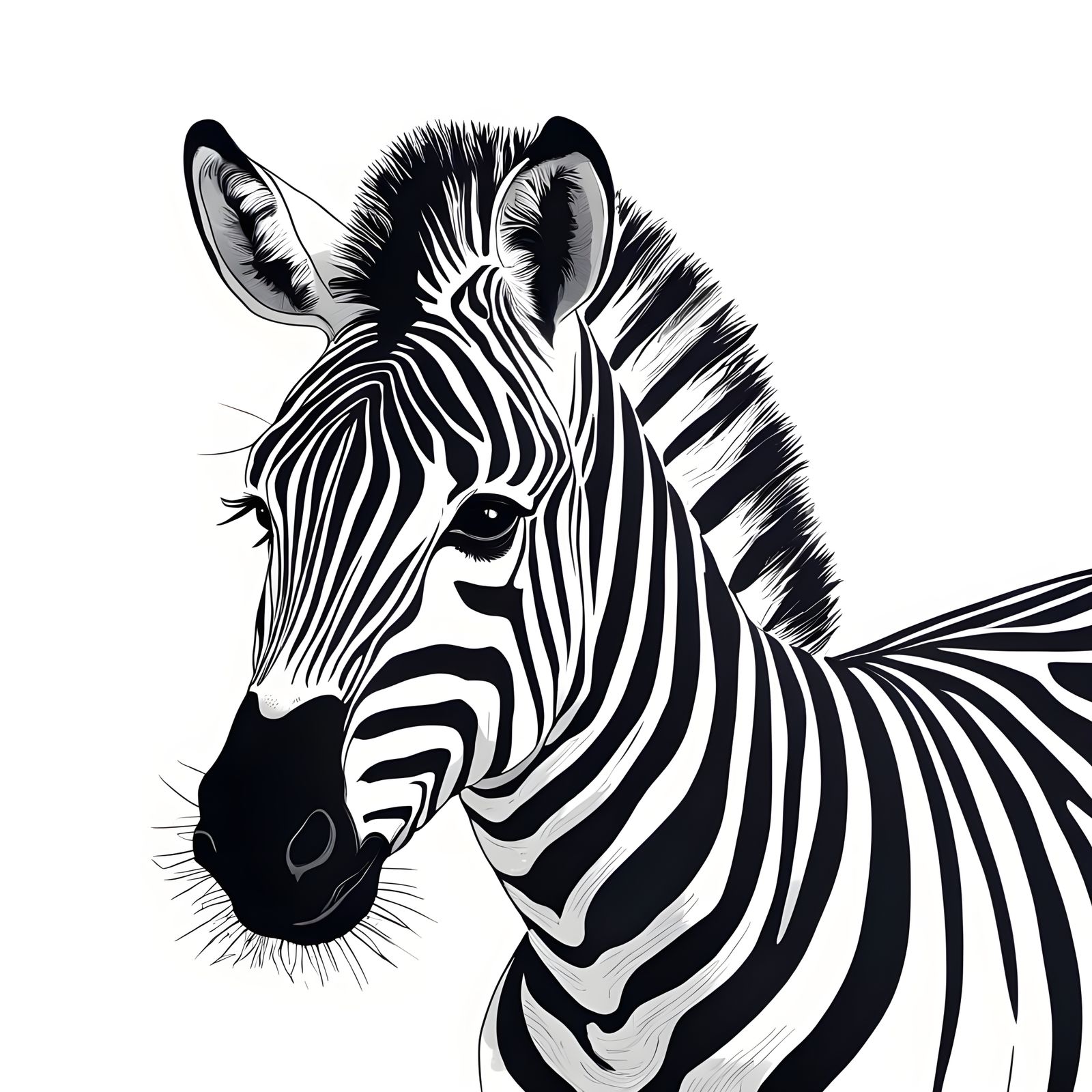 Colorful Zebra in Whimsical Digital Art Style