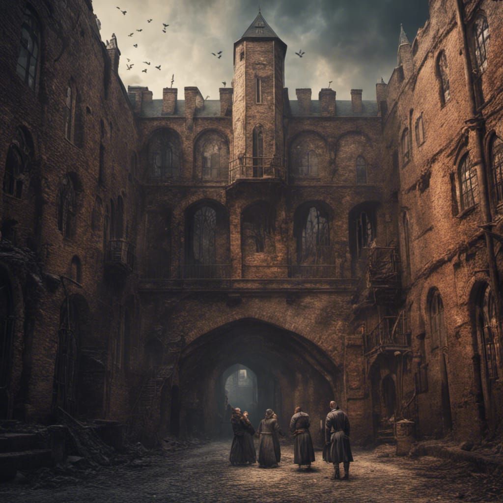 Medieval Utrecht Prison: Detailed Matte Painting