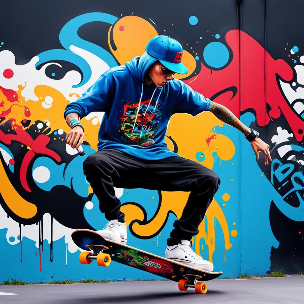 Sakater doing tricks on a skatepark