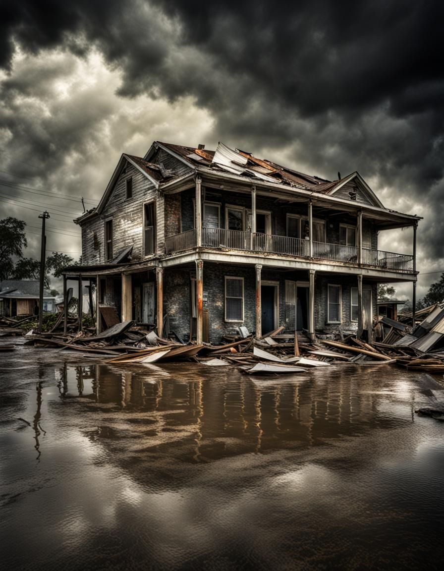 Hyperrealistic Hurricane Katrina in Cinematic HDR