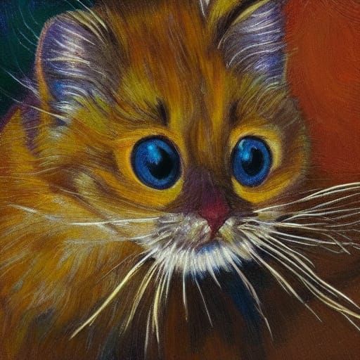 Expressionist Oil Painting of Mouse Stealing Grain