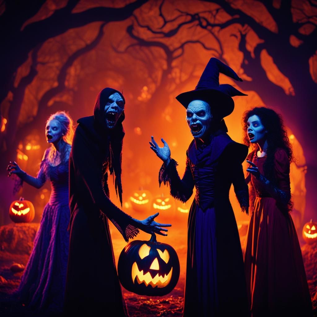 Spooky Halloween Choir in Gothic Fantasy Style