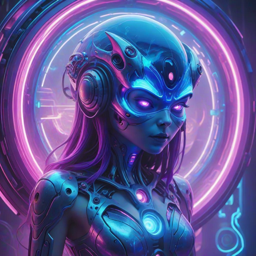 Ethereal Ghost in Sonic Machine: Surreal Digital Art