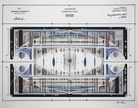 Abstract Technical Drawing Inspired by Music and Architectur...