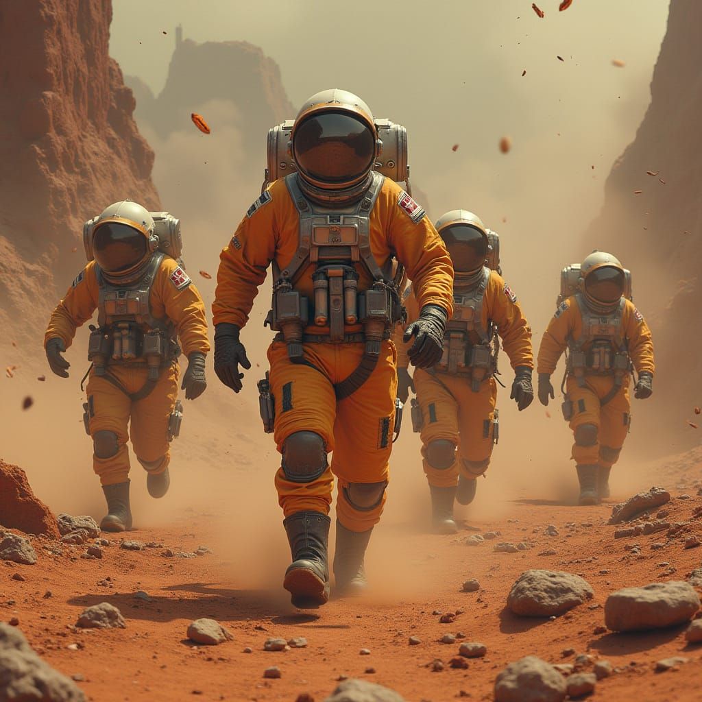 Futuristic Mars Base Under Attack: A Sci-Fi Scene