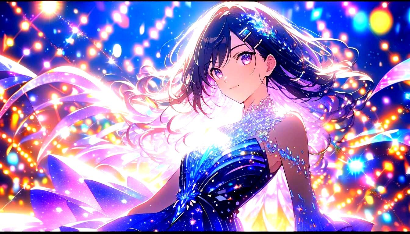 Anime Girl at Party in Japanese Manga Style