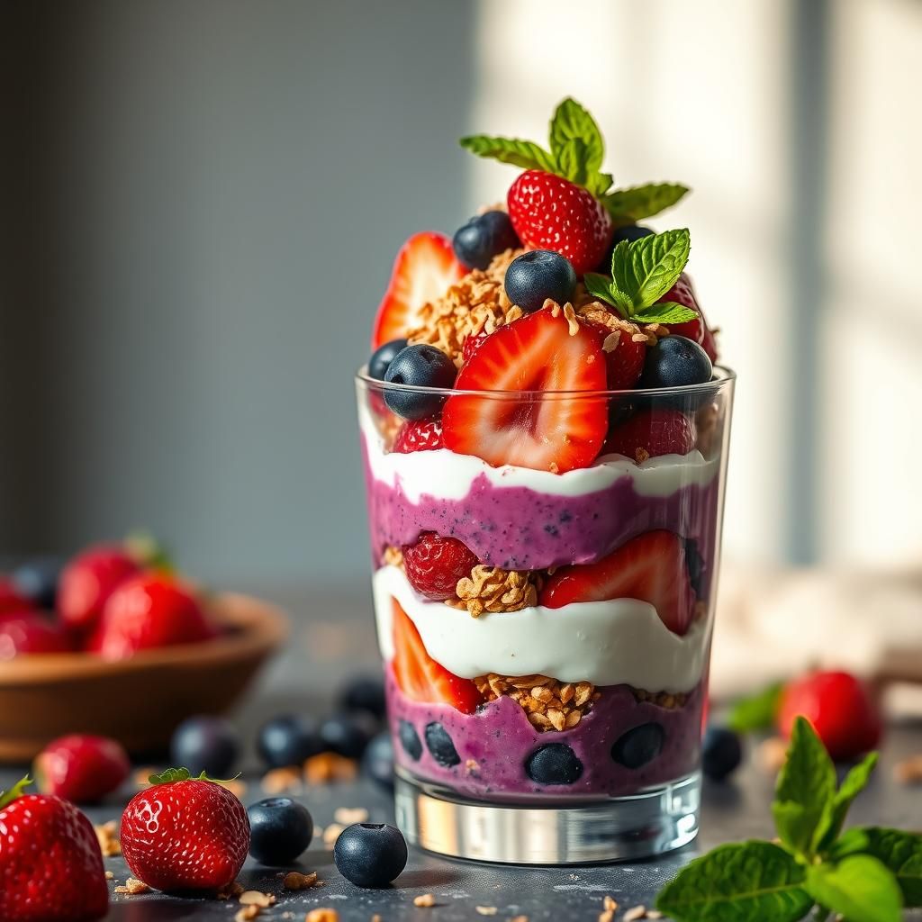 Decadent Fruit Parfait with Berries and Granola