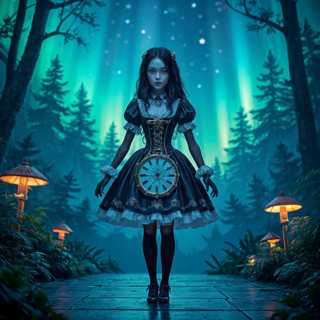 Clockwork Marionette in Bioluminescent Rainforest, Syd Mead ...