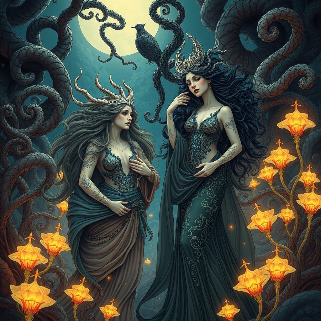 Witches in a Dreamy Underworld Realm