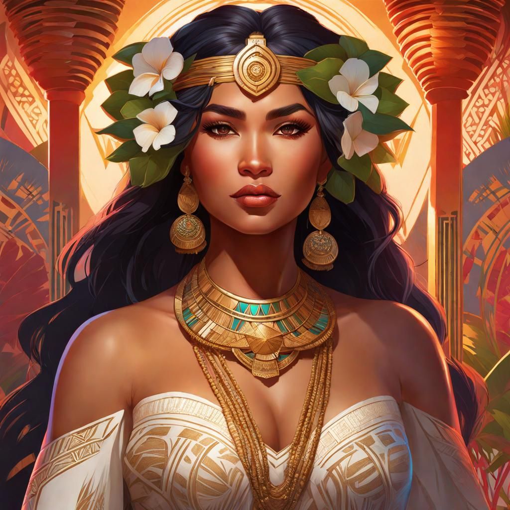 Tongan Bride Portrait in Ethereal Fantasy Style