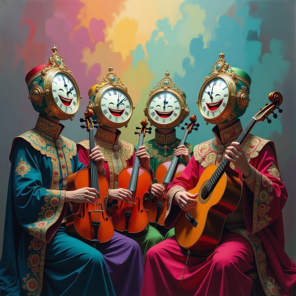 Clockwork Musicians in Vivid Colors