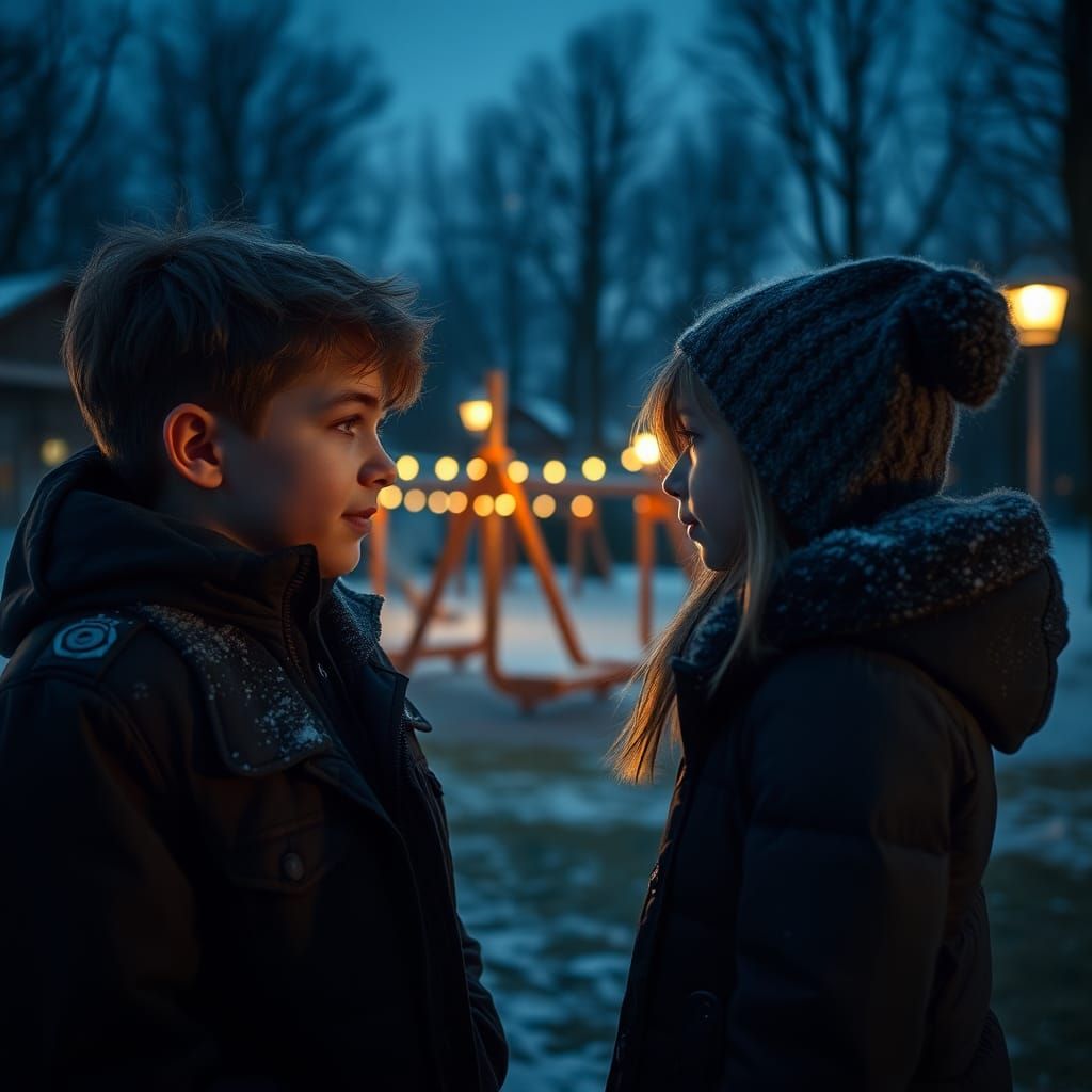Vampire Girl Encounter on a Swedish Winter Playground