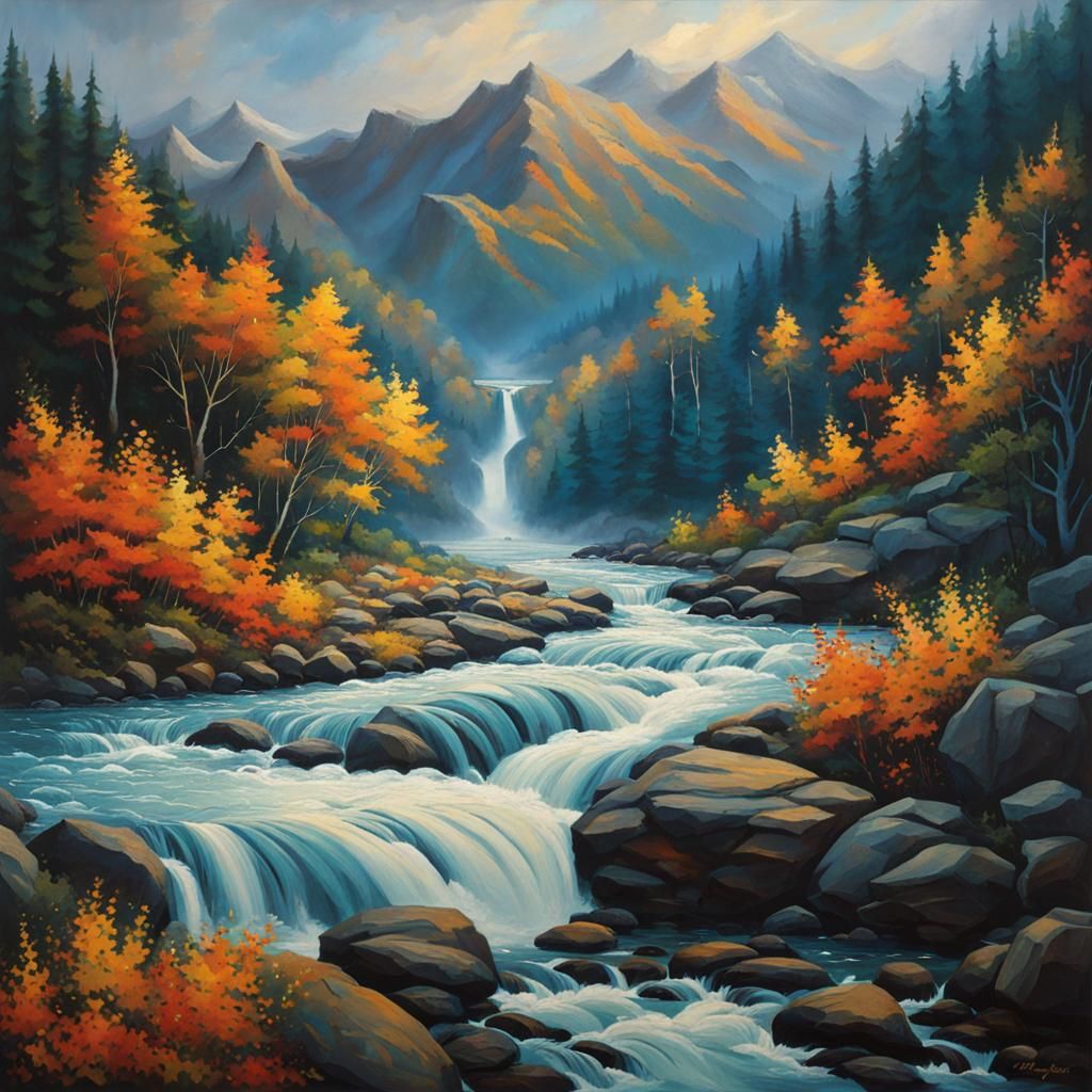Abstract Water Flowing in Shapeless State
