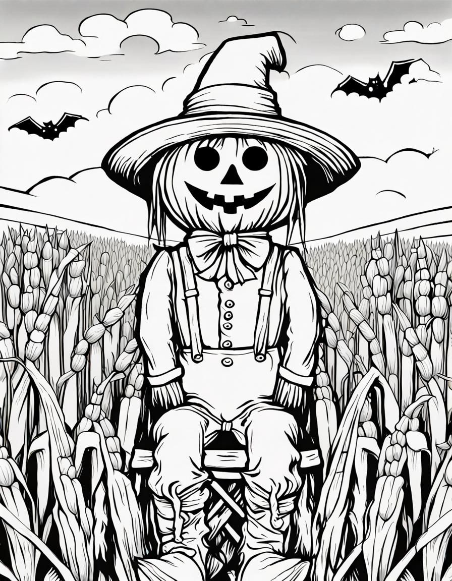 Scarecrow in a Corn Maze
