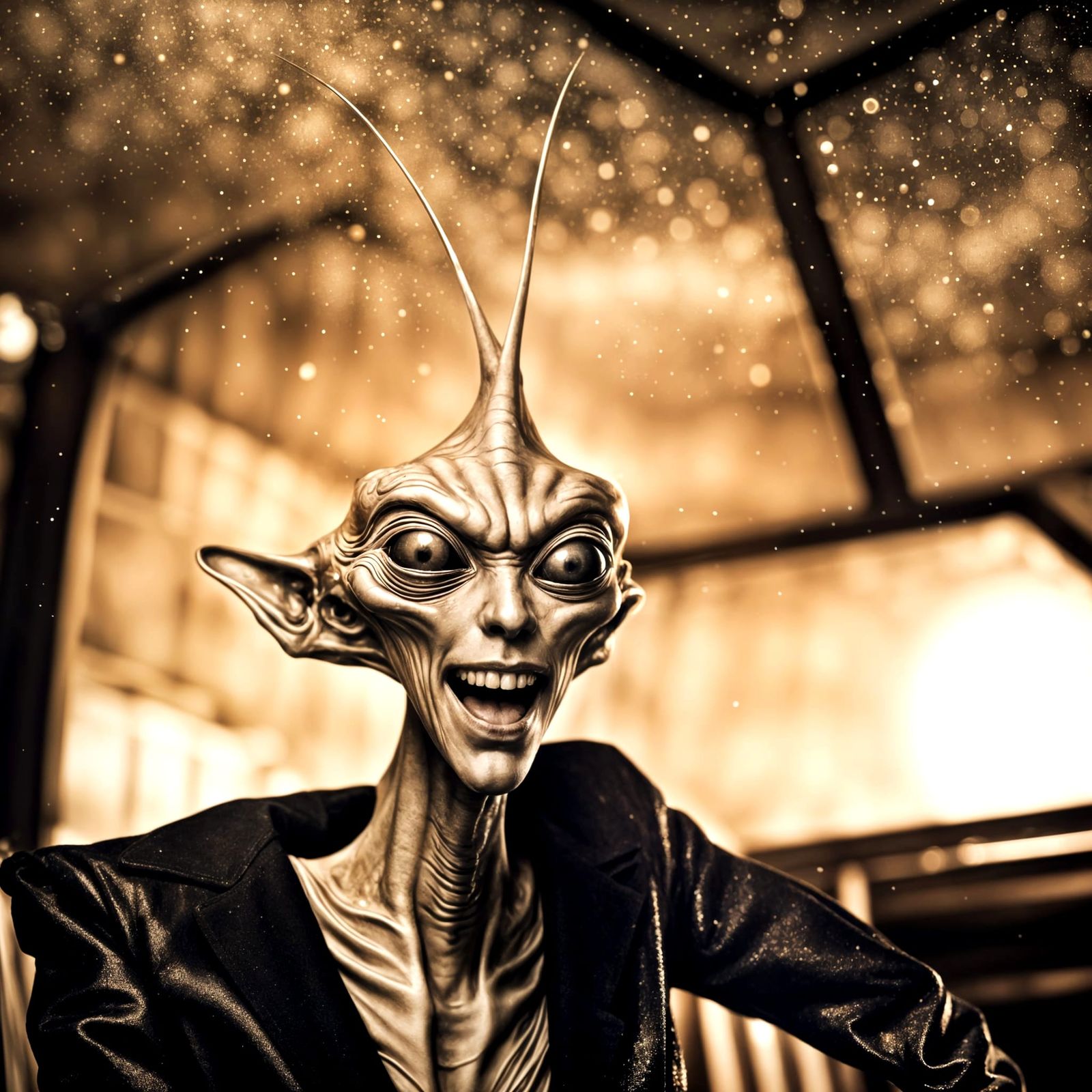 Exuberant Aliens in Couture Grunge, Photorealistic Magical R...