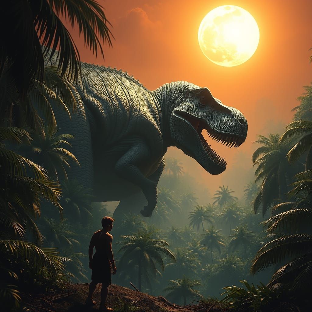 Colossal T-Rex Emerges From Primeval Jungle