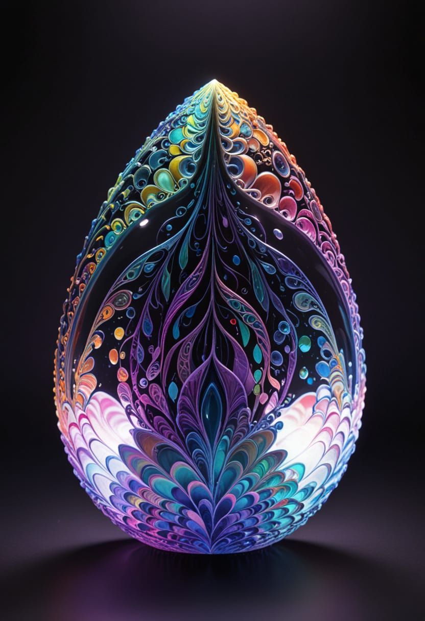 Psychedelic Zentangle Iridescent Holographic Masterpiece