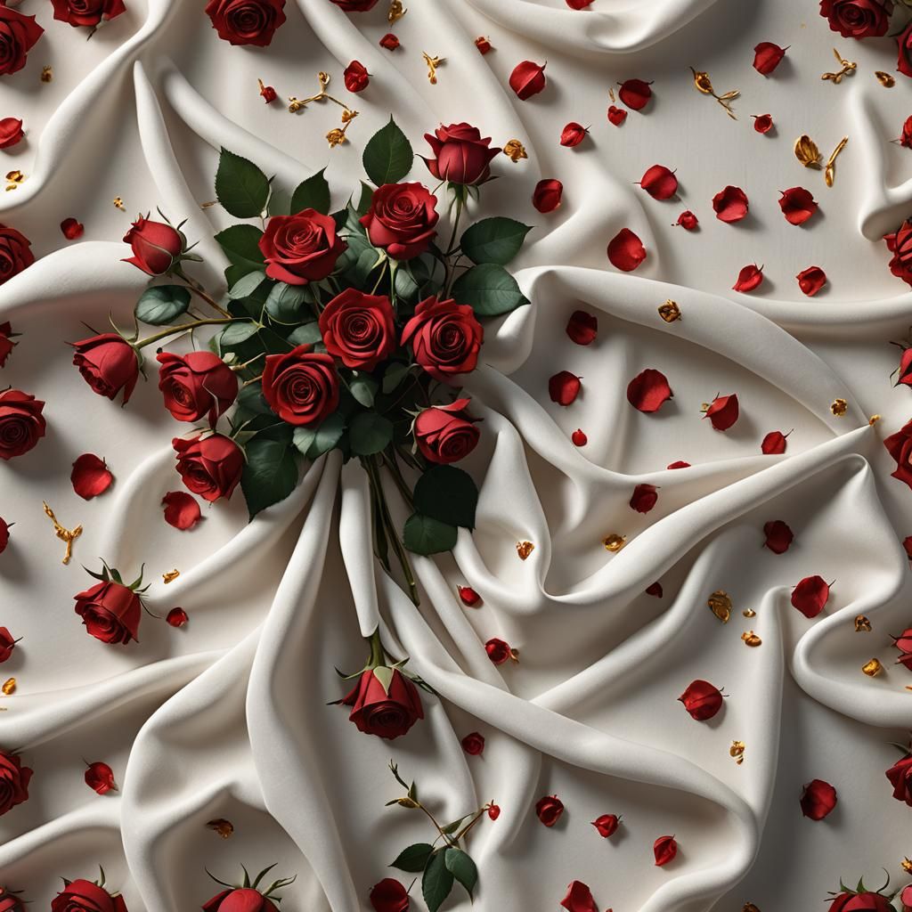 Red Roses Still Life in Oil Painting Style