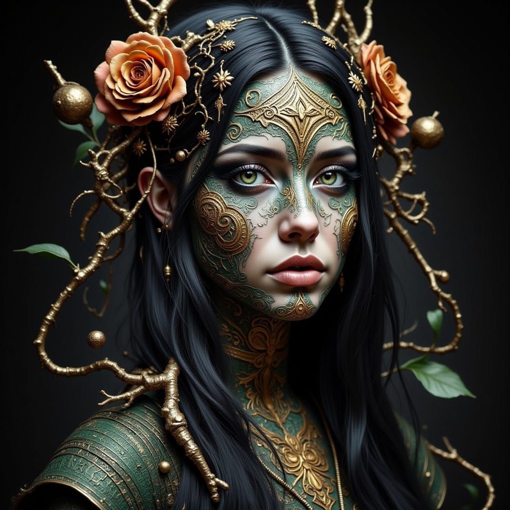 Mysterious Forest Oracle with Tribal Patterns