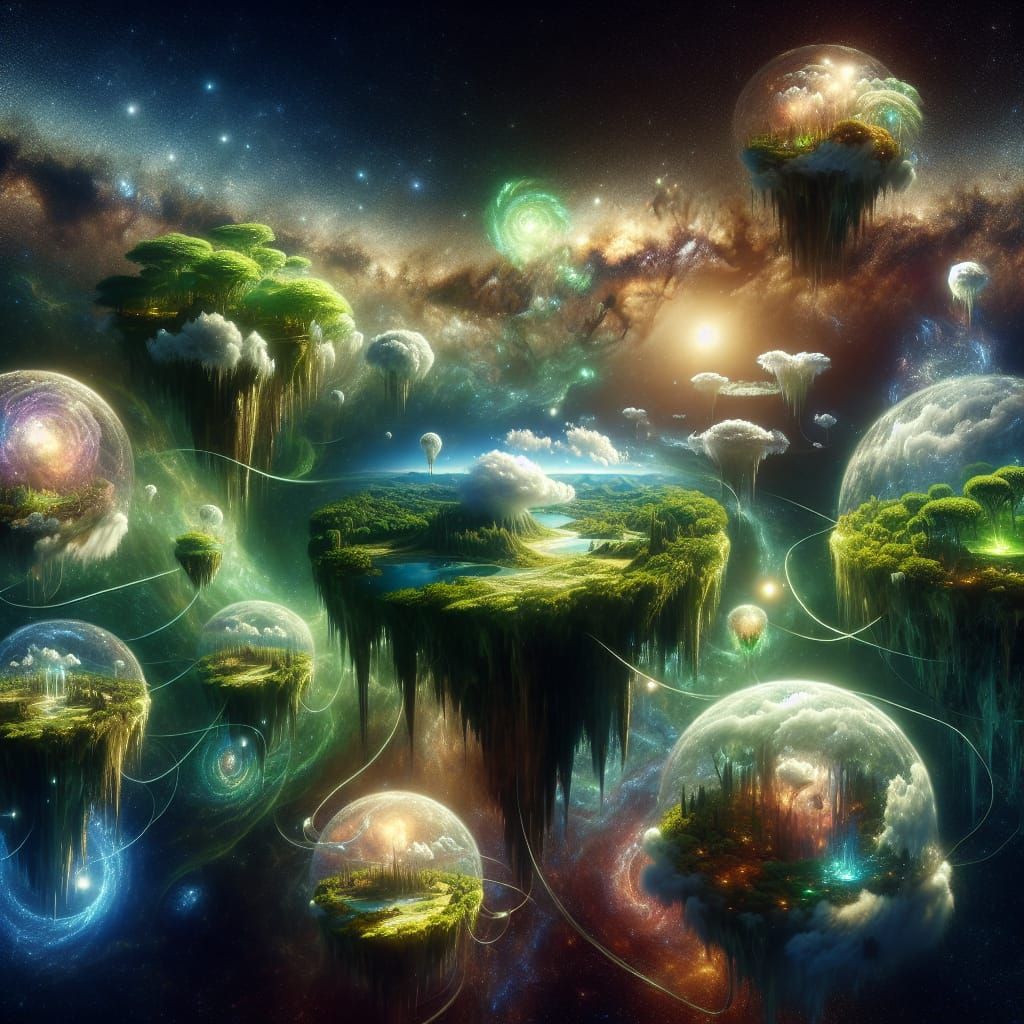 Surreal Floating Islands with Diverse Biomes