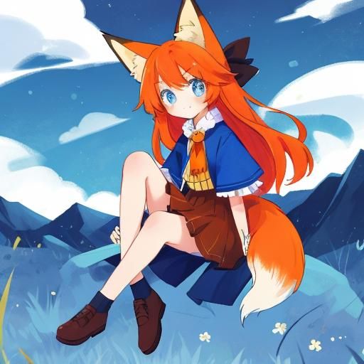 Girl with Fox Features and Orange Hair