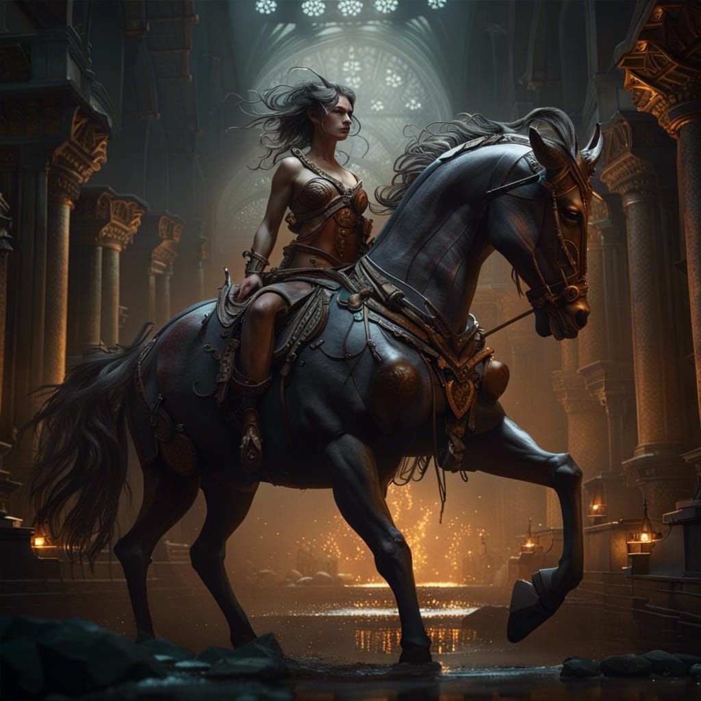 Detailed Centaur in Dark Fantasy Style