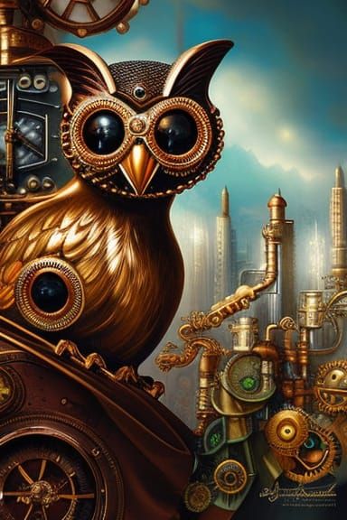 Steampunk owls