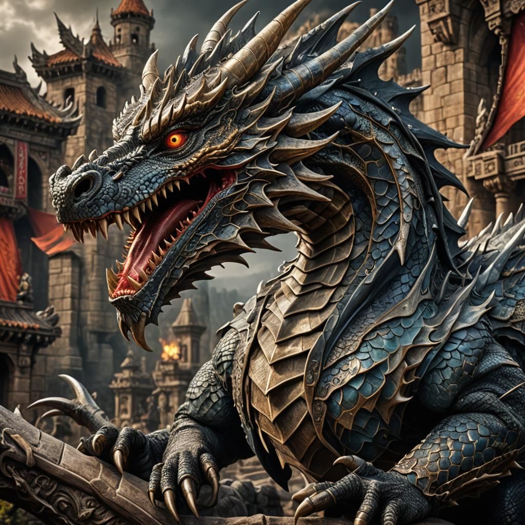 Elemental Dragon in Hyperrealistic Detail