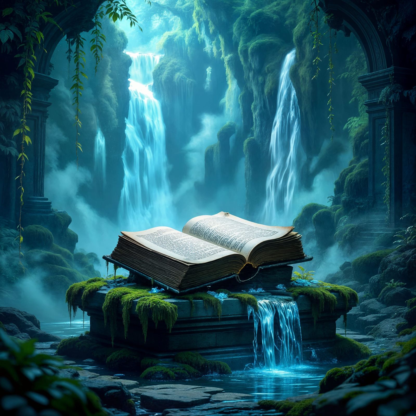 Ancient Tome in Mystical Realm Concept Art