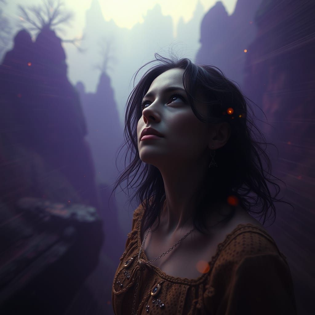 Eerie Vertigo: Dark Fantasy Landscape in 8k Resolution