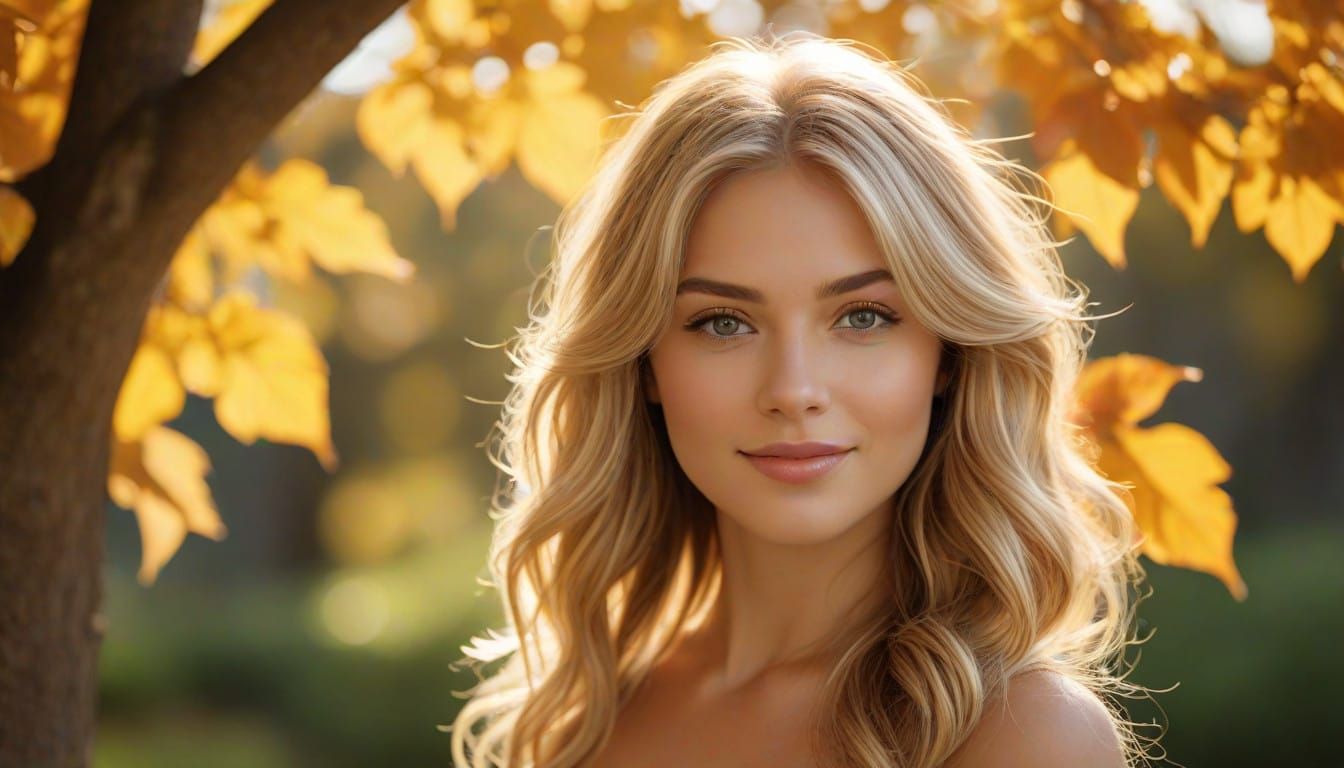 Radiant Woman Basks in Vibrant Light