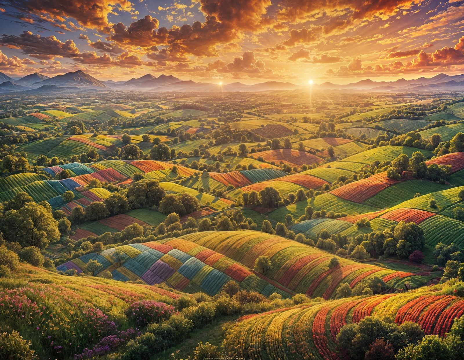 Stunning Summer Quilted Landscapes in Epic Digital Art