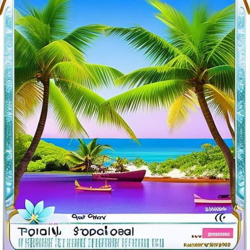 Idyllic Tropical Island Paradise Scene