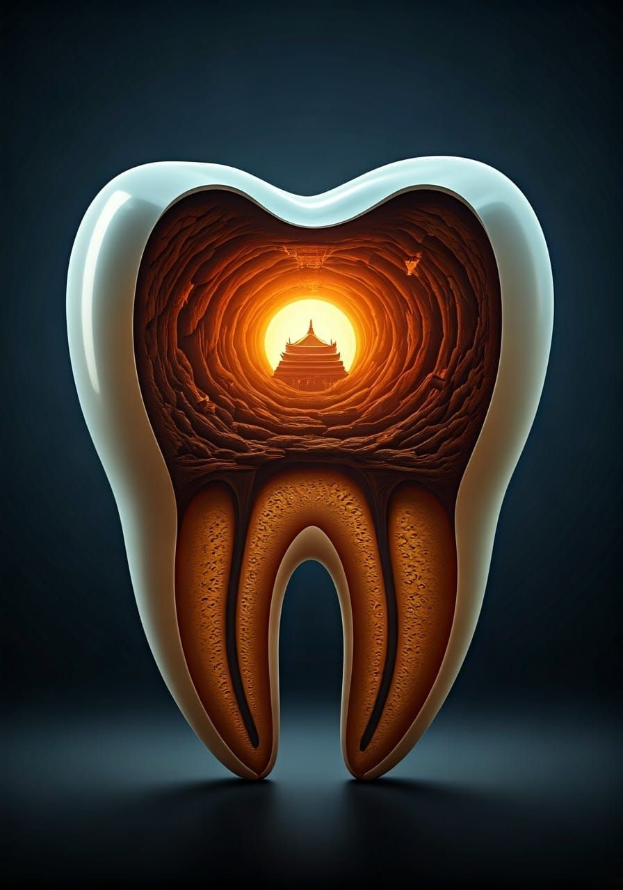 Ancient Chinese Grotto Inside a Molar Tooth